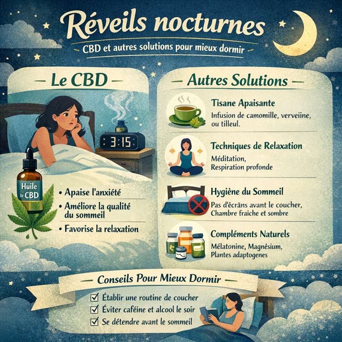 Réveils nocturnes : CBD et solutions pour retrouver le sommeil